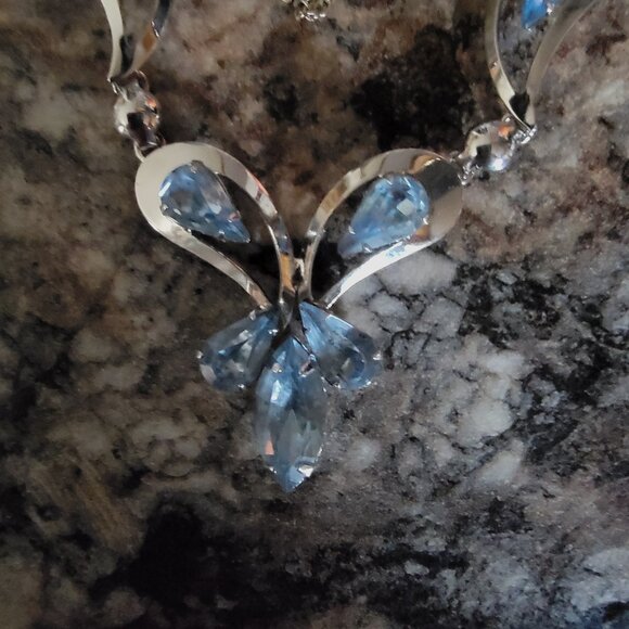 Vintage Titan Sterling Silver Floral Filigree Necklace and Earrings-1960s - Picture 1 of 4